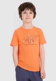 Koszulka Chłopięca 4F T-shirt Pomarańczowa 4FJRSS24TTSHM2219
