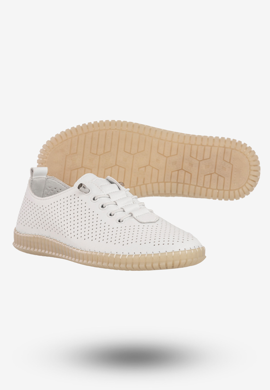 Półbuty Damskie Skórzane Buty Eleganckie Filippo Białe DP6140/26WH