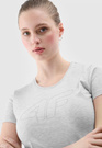 Koszulka Damska 4F Szary T-shirt z Dużym Logiem 4F 4FWSS24TTSHF1163