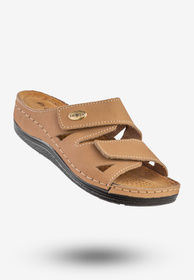Klapki Damskie Buty Wygodne Skórzana Wkładka Inblu Brązowe LF-07