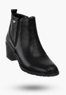 Botki Damskie Buty ze Skóry Ekologicznej Ocieplane Czarne Eleganckie Na Zimę ASA128-2