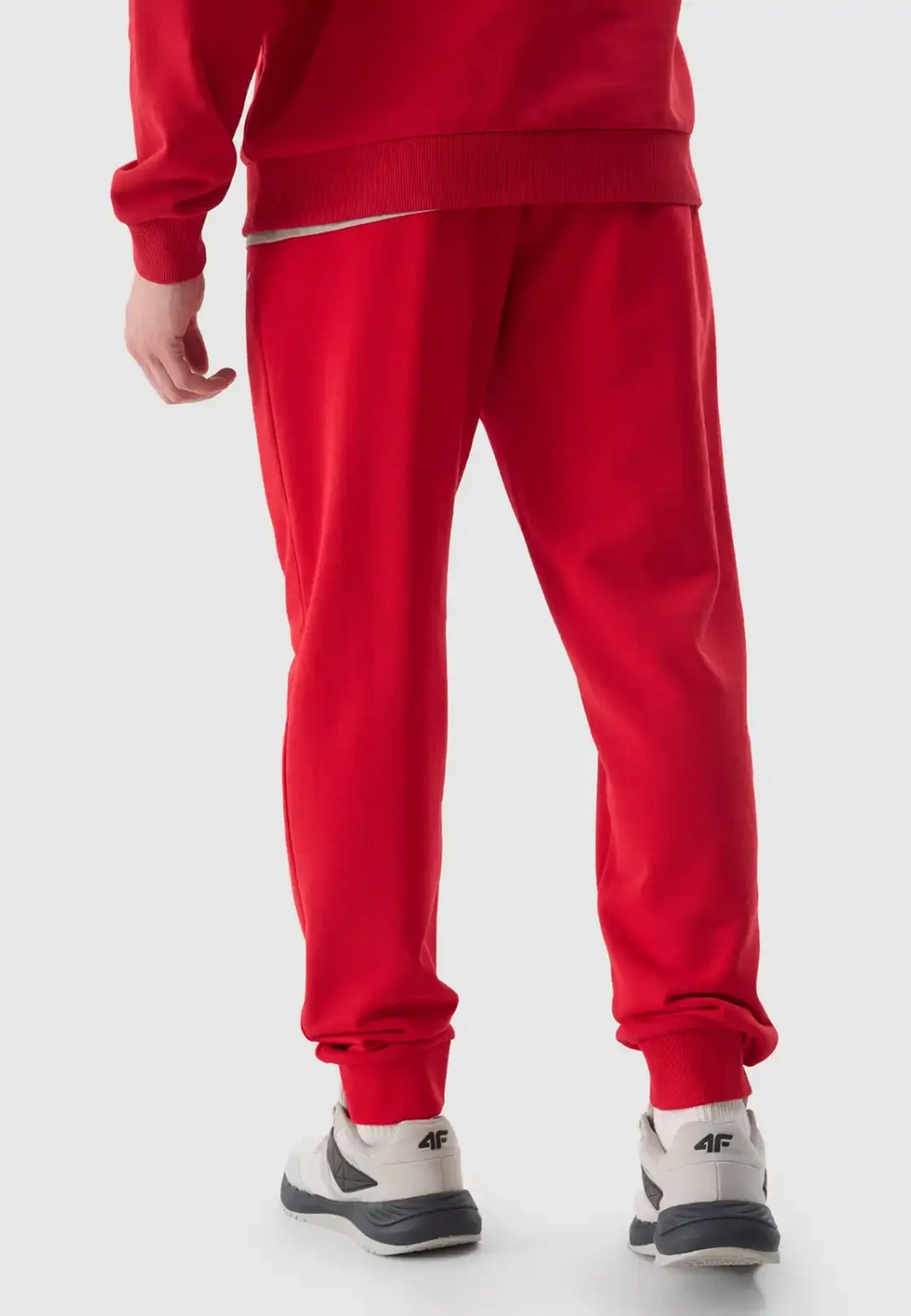 Spodnie Męskie 4F Joggery Sportowe Dresy Casual Czerwone 4FWSS24TTROM603