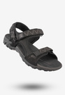 Sandały Męskie Ekoskóra Buty Na Rzepy Letnie DK Czarny/Szary S9507