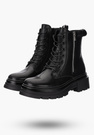 Buty Damskie BIG STAR Botki Skórzane Ocieplane Czarne OO274A257