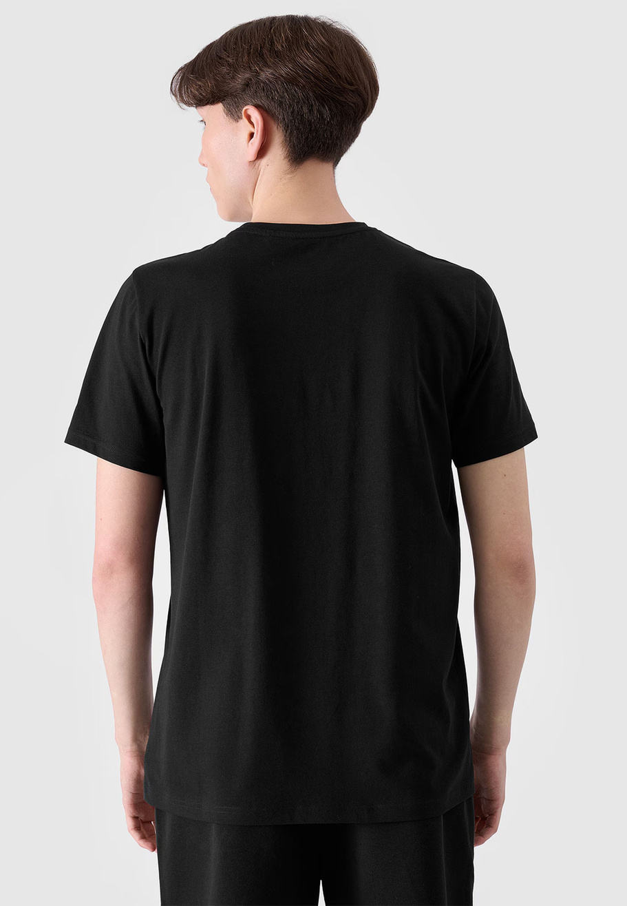 Koszulka Męska 4F T-shirt Czarny z nadrukiem 4FRSS24TTSHM2107