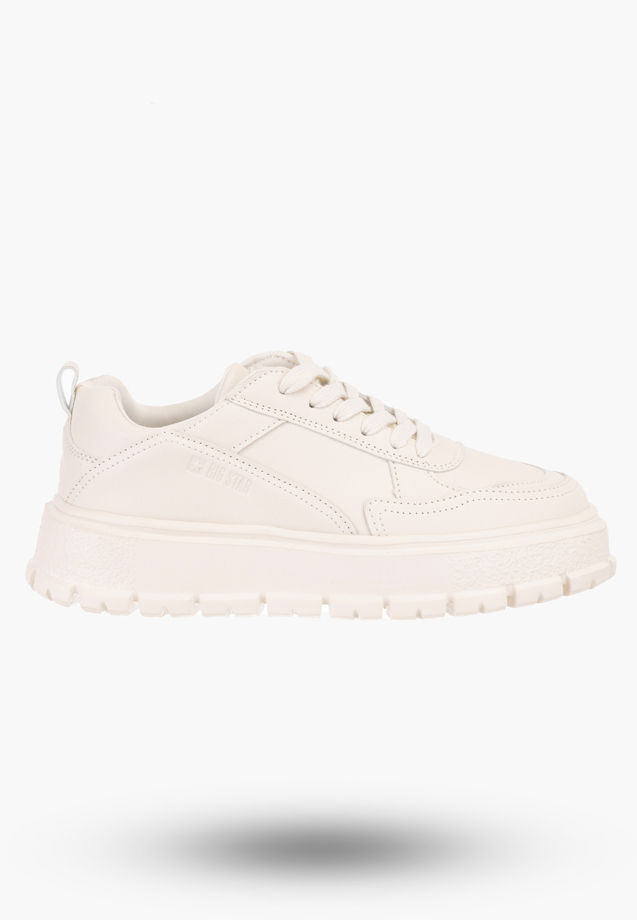 Buty Damskie BIG TAR Beżowe Sneakersy Lekkie Eko Skóra NN274374