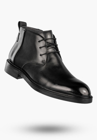 Buty Męskie JOHN DOUBARE Skórzane Botki Eleganckie Czarne H909-B205-SG3