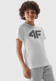 Koszulka Chłopięca 4F T-shirt z logiem Biały 4FJWSS24TTSHM1115