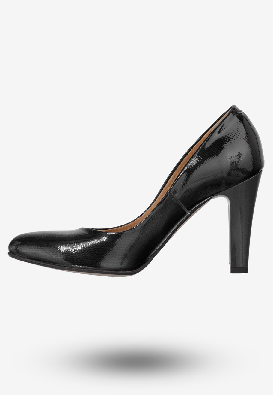 Czółenka Damskie Skórzane Buty Na Obcasie Eleganckie Darex Granatowe C-320/29