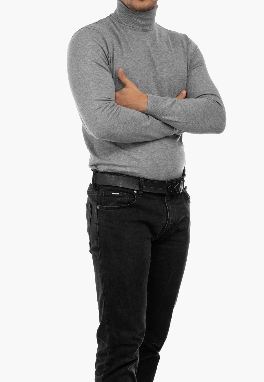 Golf Męski Elegancki Sweter Klasyczny Szary G-S-1-2024