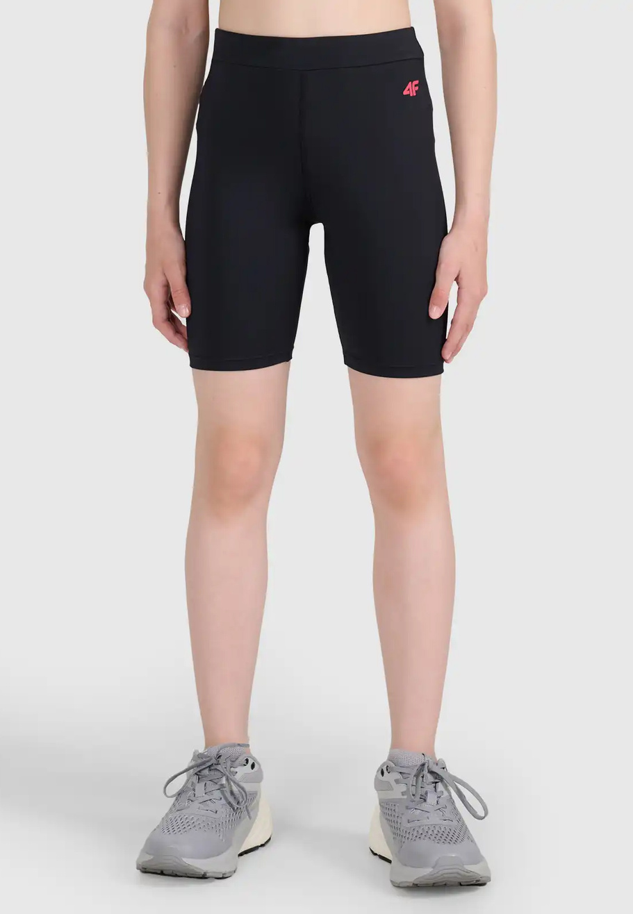 Legginsy Dziewczęce 4F Kolarki Szybkoschnące Spodenki Czarne 4FJWSS26TFSTF099