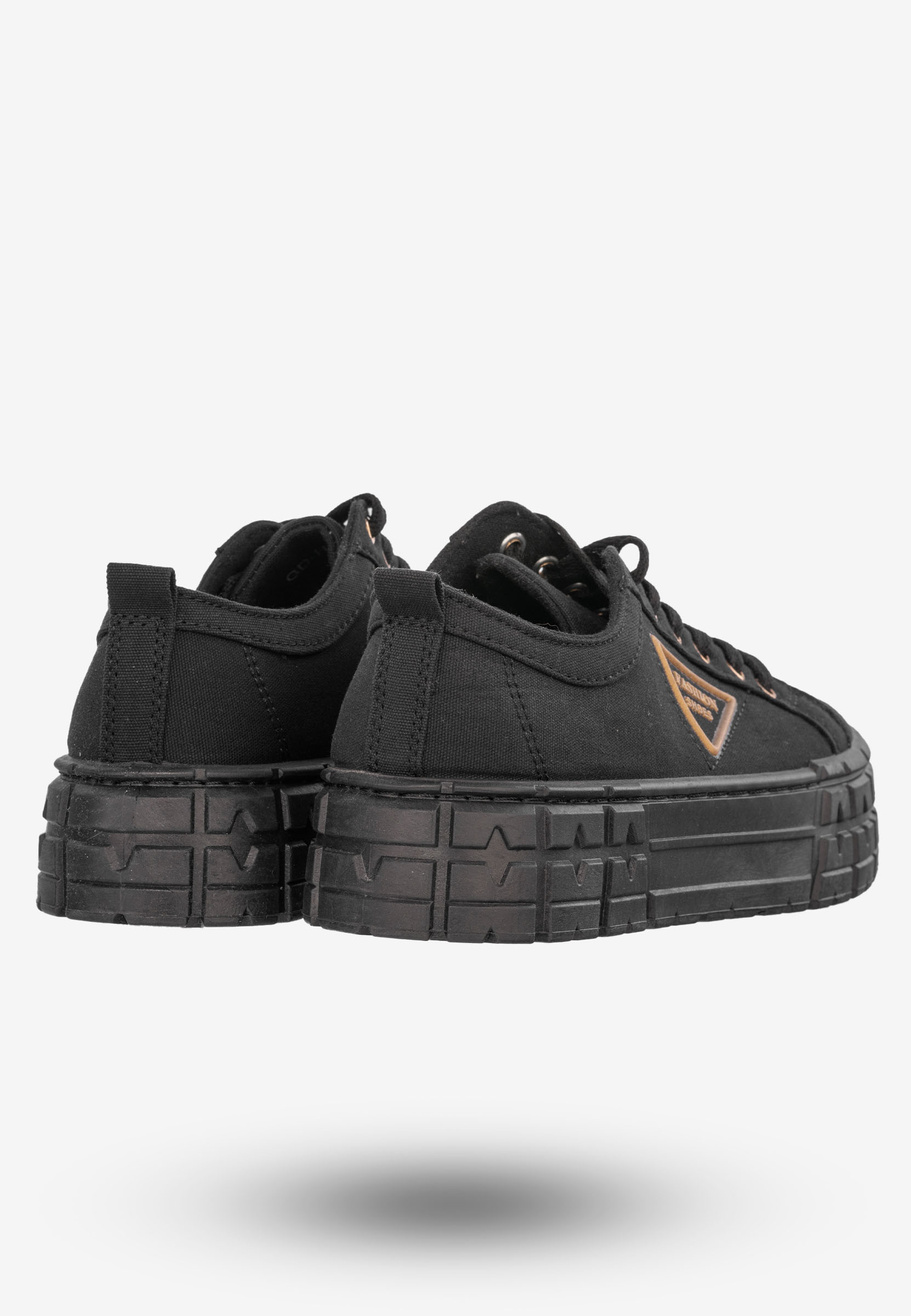 Tenisówki Damskie Trampki Buty Na Platformie Czarne Goodin GD-HR-28