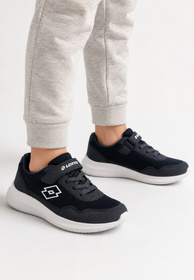 Sneakersy Dziecięce Buty Sportowe Lekkie Na Rzepy Siatka Granatowe LOTTO