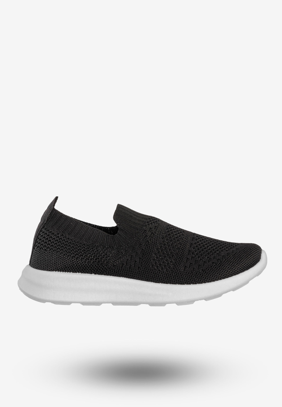 Sneakersy Dziecięce Wsuwane Buty Sportowe Półbuty Czarne Apawwa Z516