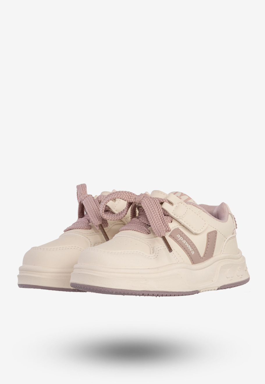 Sneakersy Dziecięce Na Rzepy Buty Sportowe Półbuty Beżowe Apawwa