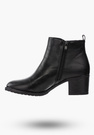 Botki Damskie Buty ze Skóry Ekologicznej Ocieplane Czarne Eleganckie Na Zimę ASA128-2