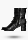 Buty Damskie Botki Ekoskóra Ocieplane Na Klocku Modne Na Zimę Czarne ASA125A-5