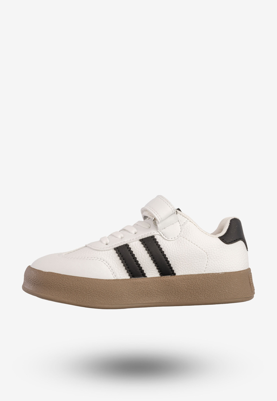 Sneakersy Dziecięce Ekoskóra Buty Sportowe Na Rzepy Białe Apawwa N1315R