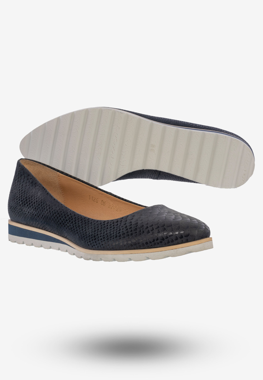 Półbuty Damskie Buty Skórzane Eleganckie Granatowe eSKa 1126