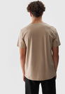 Koszulka Męska 4F Sportowy T-shirt Beżowy Regular TTSHM1154