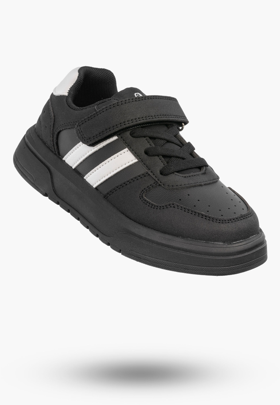 Sneakersy Dziecięce Ekoskóra APAWWA Buty Sportowe Na Rzep Czarne