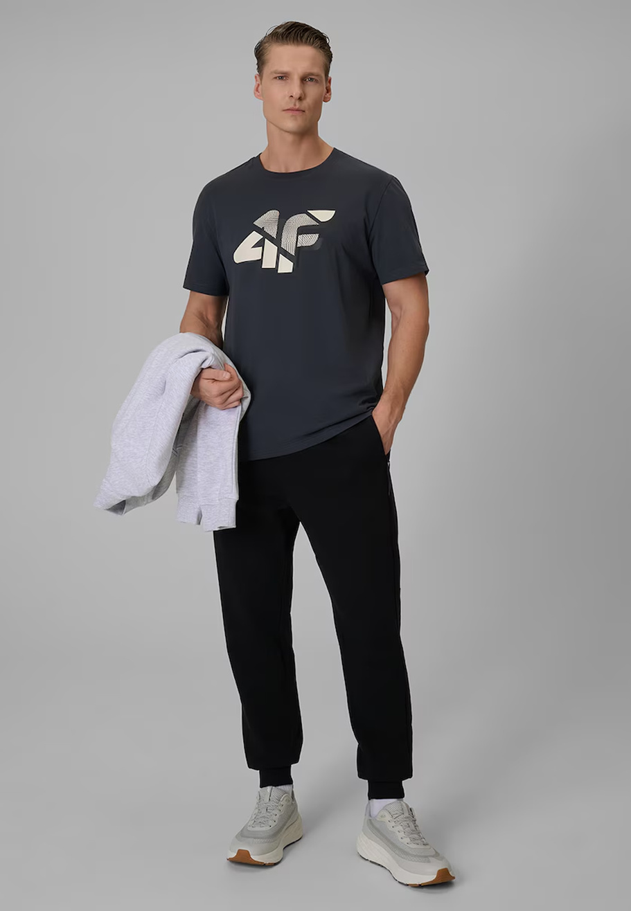 Koszulka Męska 4F Sportowa Bawełniana T-Shirt Regular Grafitowy 4FWSS26TTSHM2667