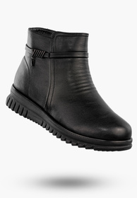 Botki Damskie Buty Zimowe Ekoskóra Ocieplane Czarne Potocki 25-16356BK