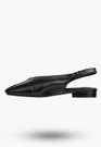 Baleriny Damskie Ekoskóra Slingback Buty z odkrytą piętą Czarne Potocki 26-20335