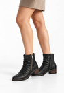 Botki Damskie RIEKER Skórzane Buty Ocieplane Casual Czarne Y0556-00