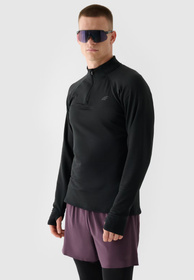 Bluza Męska 4F Do Biegania Szybkoschnąca Czarna 4FWAW24TFSWM410