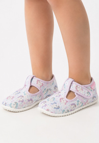 Kapcie Dziecięce Na Rzepy Barefoot Buty Lekkie Skórzana Wkładka Wojtyłko Różowe