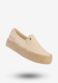 Espadryle Damskie Cross Jeans Buty Wsuwane Na Platformie Beżowe JJ2R4014C
