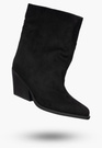 Botki Damskie Buty Na Zimę Eleganckie Stylowe Wsuwane Czarne