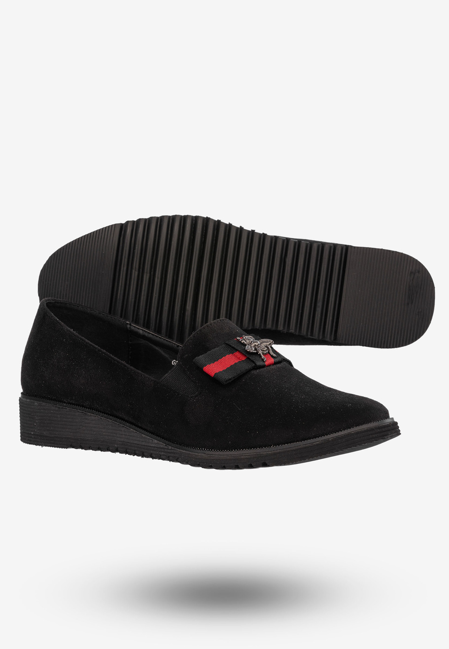 Mokasyny Damskie Buty Eleganckie Wygodne Czarne Goodin GD-FL325