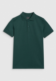 Koszulka Chłopięca 4F T-shirt Polo Z Kołnierzem Zielony 4FJWAW25TPTSM614