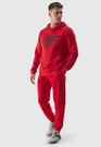 Bluza Męska 4F Z Kapturem Ocieplana Nierozpinana Sportowa Czerwona 4FWSS24TSWSM0950