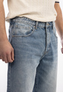 Jeansy Męskie Jeansowe Proste Luźne Straight Spodnie Ciemny Denim