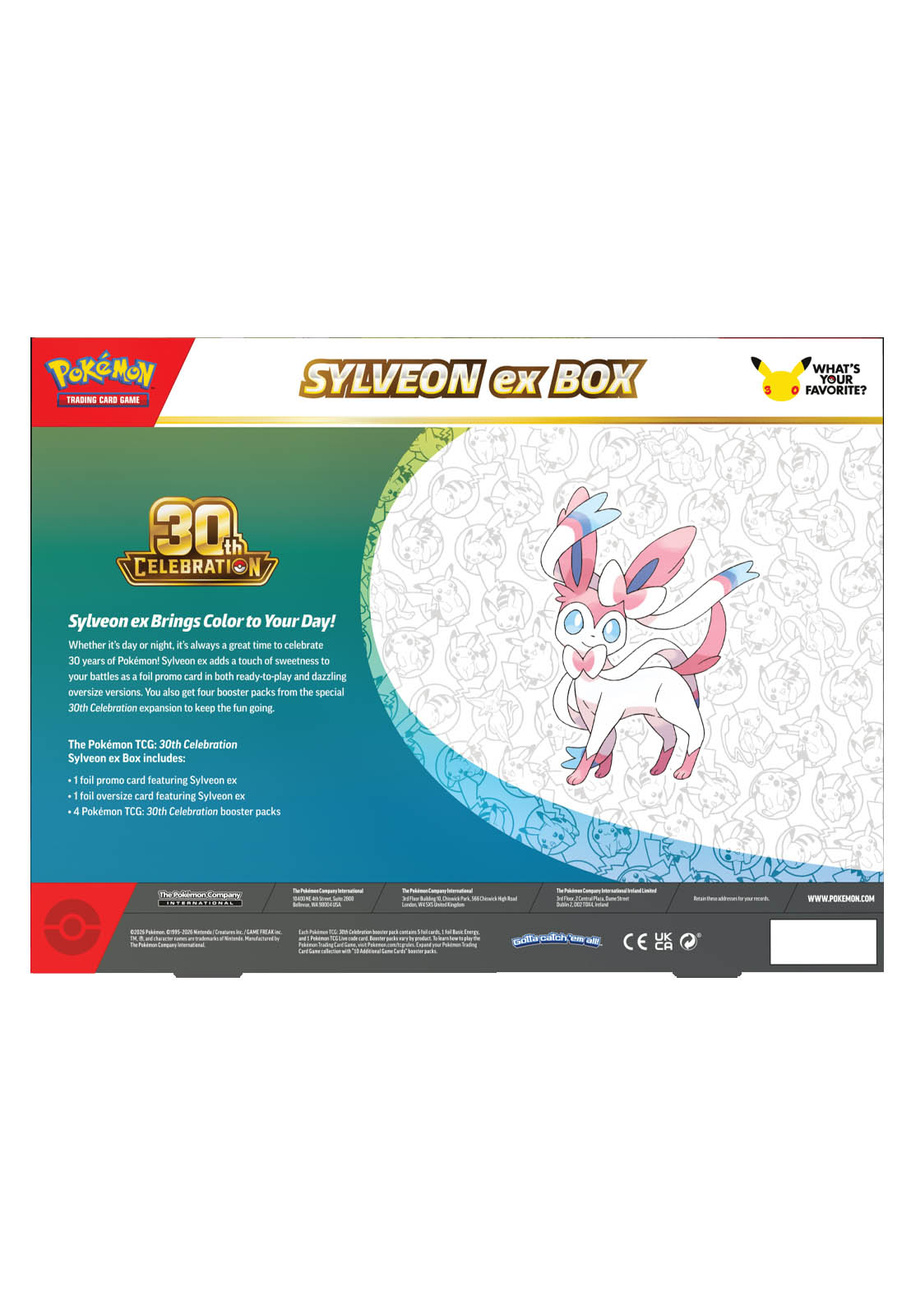 Pokémon TCG 30th Celebration Sylveon ex Box 4 boostery karta promo Jumbo 2026