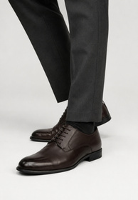 Buty Skórzane Męskie Półbuty Wizytowe Eleganckie Brązowe WOJTYŁKO