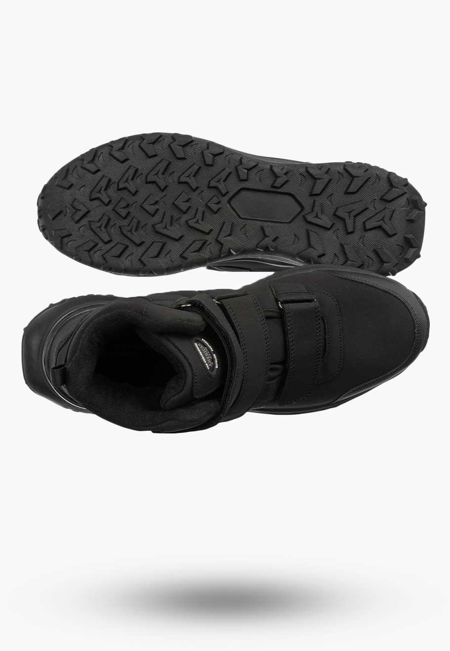 Buty Trekkingowe Młodzieżowe Męskie Sportowe Softshell Na Rzepy Wysokie Czarne AMERICAN CLUB