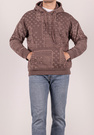 Bluza męska oversize ocieplana z kapturem paisley brązowa