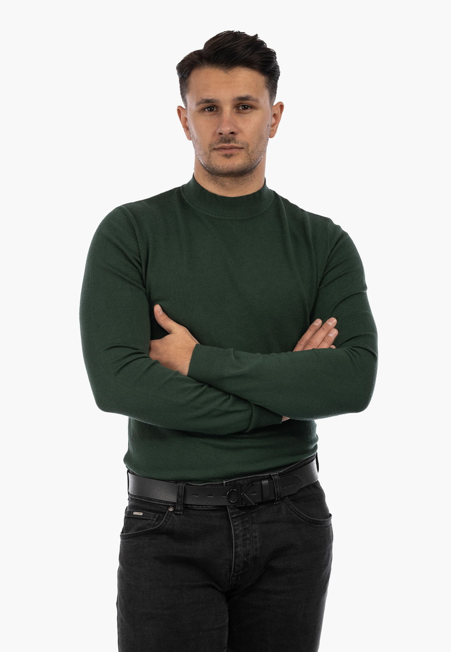 Półgolf Męski Elegancki Golf Klasyczny Zielony PG-Z-1-2024
