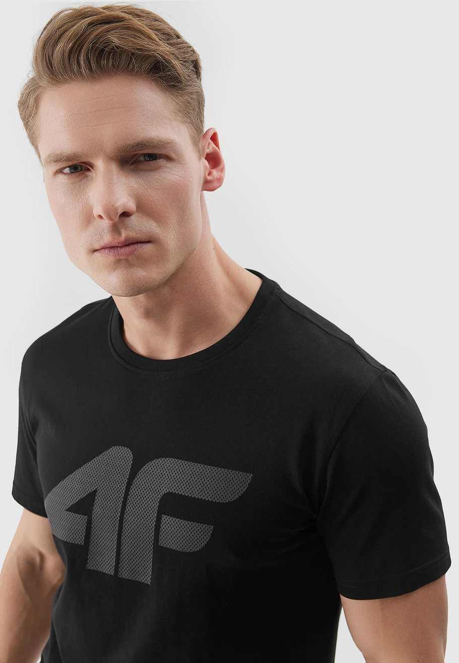 Koszulka Męska 4F Sportowy T-shirt Czarny Regular TTSHM1155