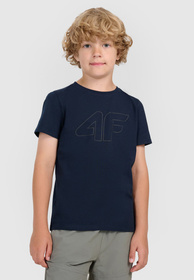 Koszulka Chłopięca 4F T-shirt Z Nadrukiem Granatowa 4FJWMM00TTSHM2331