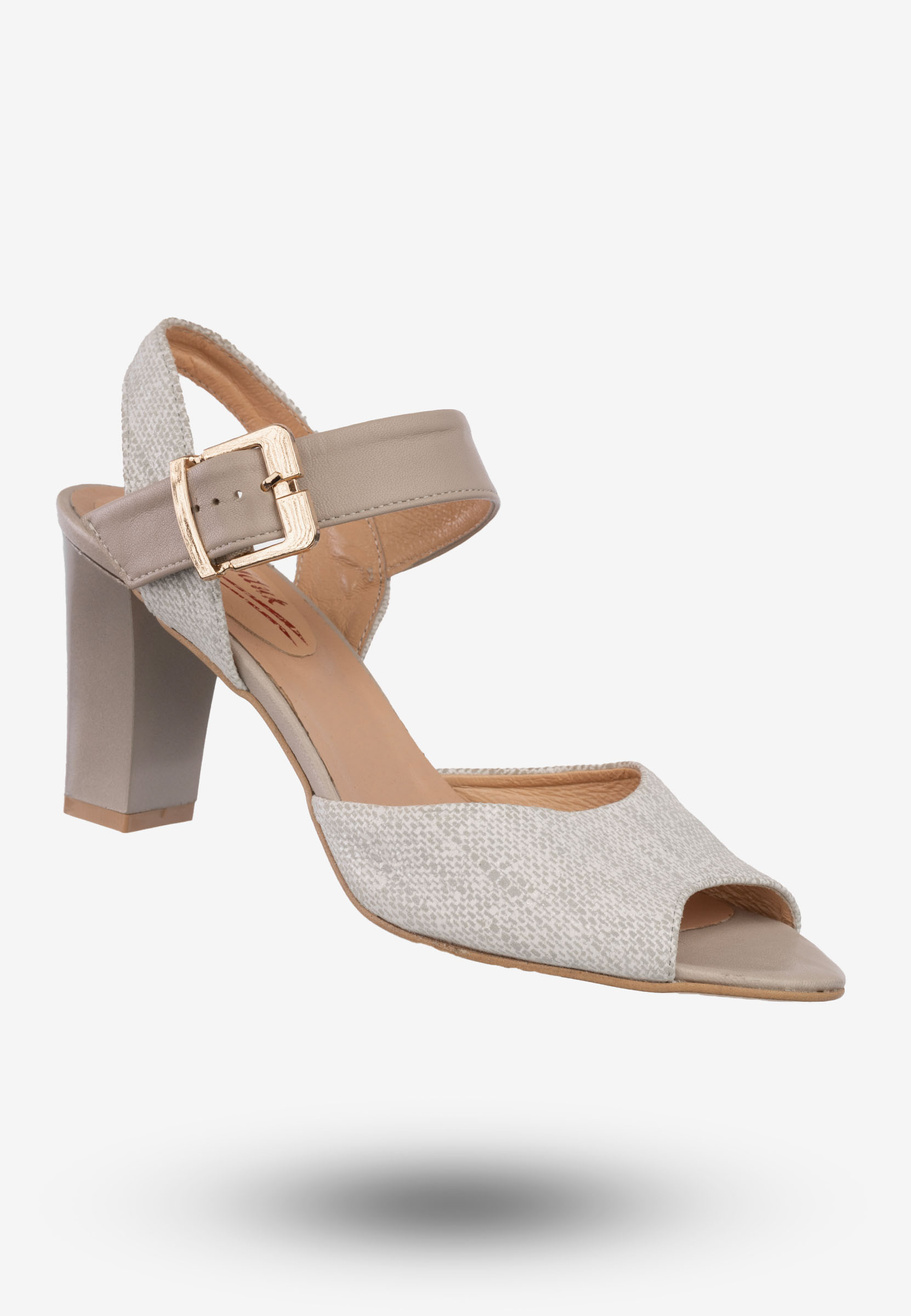 Sandały Damskie Skórzane Buty Na Obcasie Eleganckie RJ Hejduk Białe