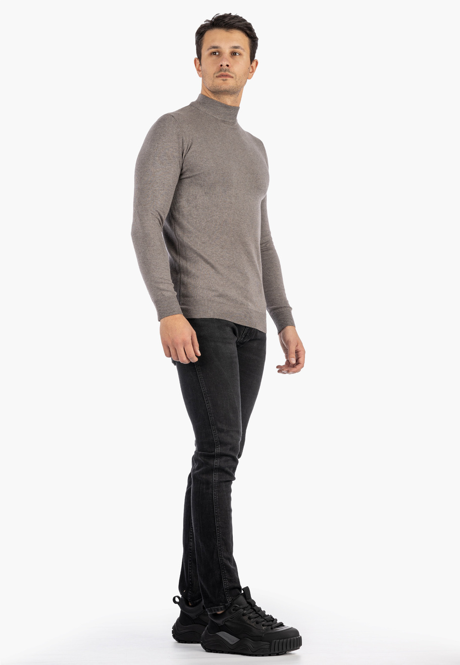 Półgolf Męski Slim Fit Szary