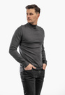 Sweter Męski Półgolf Elegancki Wiskoza Dopasowany Ciemny Szary