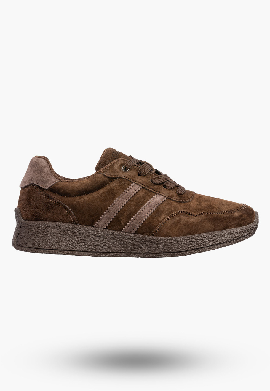 Sneakersy Damskie Skórzane Buty Sportowe Półbuty Brązowe S.Barski