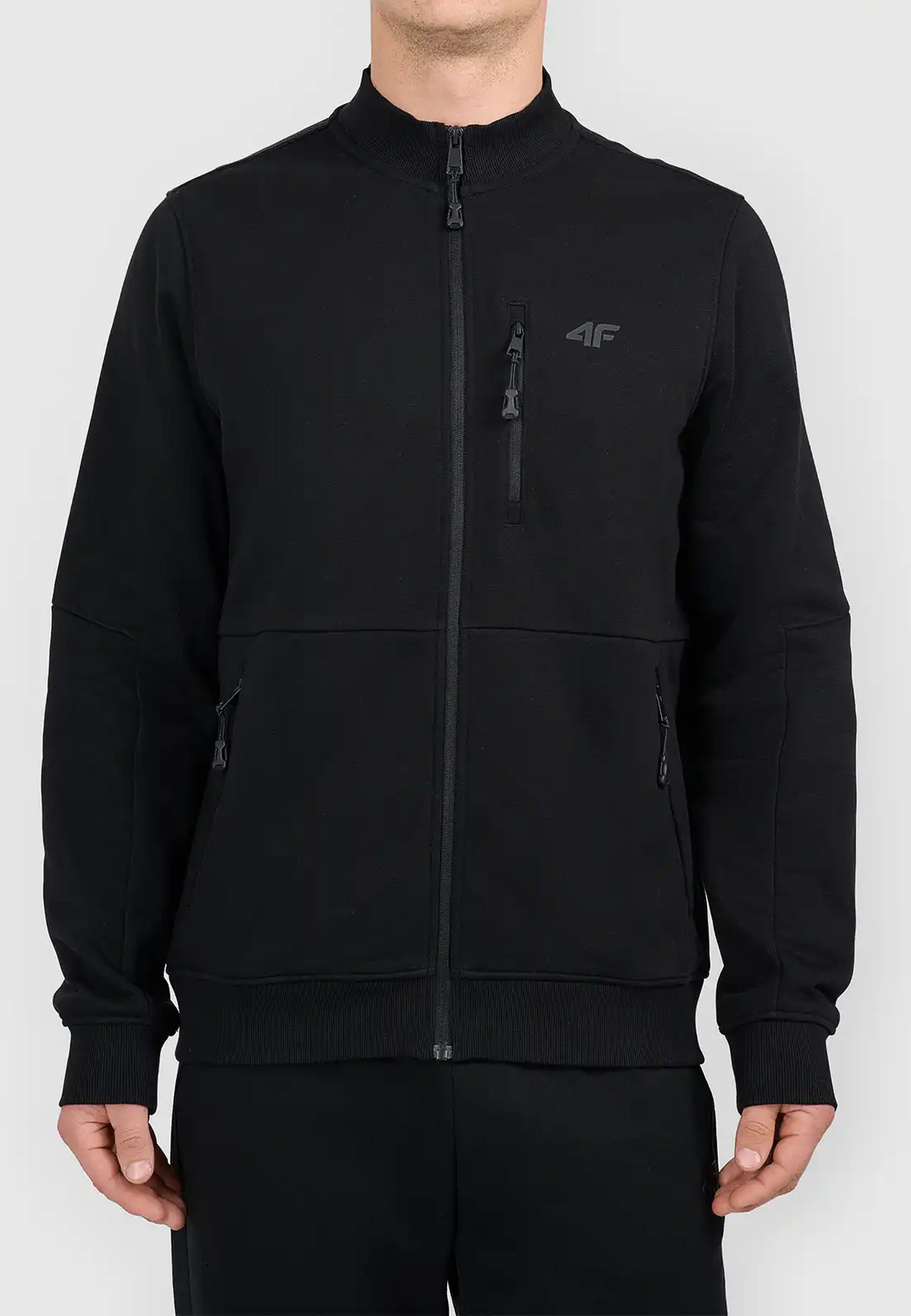 Bluza Męska 4F Sportowa Rozpinana ze stójką Czarna 4FWMM00TSWSM2547