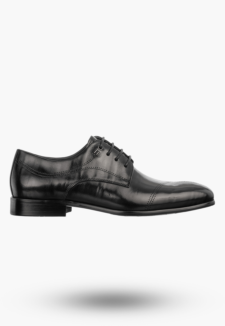 Buty Wizytowe Męskie Skórzane Eleganckie Półbuty JOHN DOUBARE Czarne